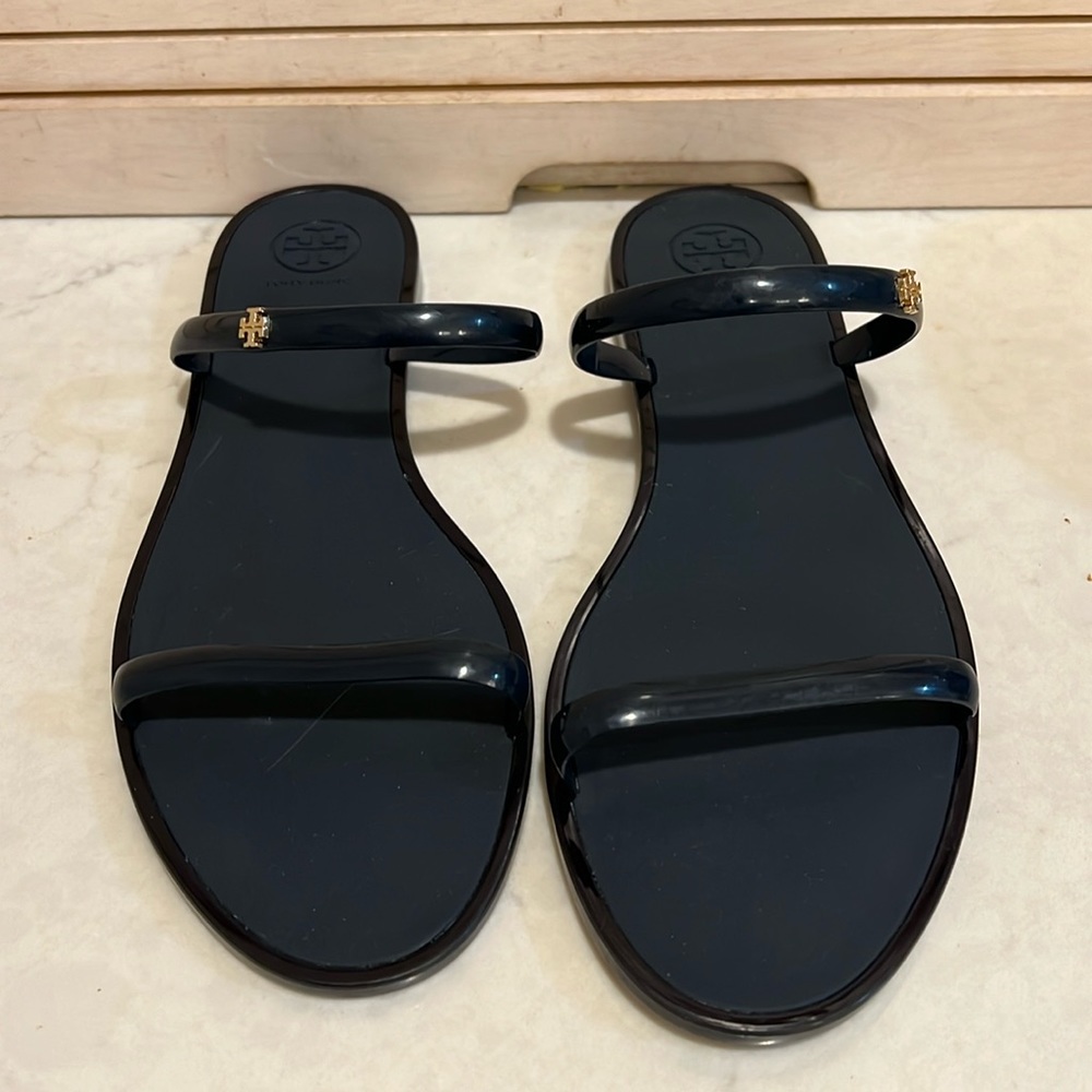 Tory Burch Women’s Navy Slip On Two Strap Jelly Slide Size 11